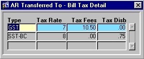 The Bill Tax Detail Screen