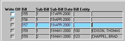 Sub-Bill Write Offs