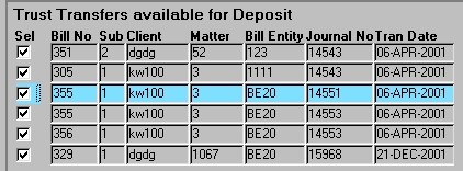 Trust Transfer Deposits