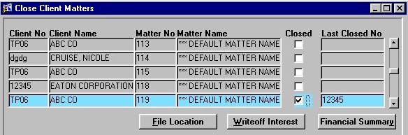 Close Client Matters