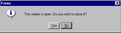 Closing a Matter