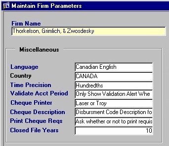 Maintaining Firm Parameters