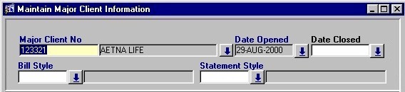 Major Client Info