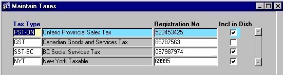 Maintaining Tax Information