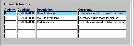 Event Schedules