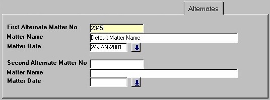 Alternate Matter Info