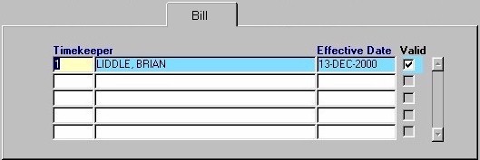 Billing Timekeeper Info