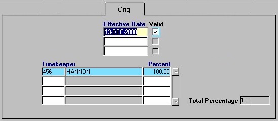 Originating Timekeeper Info