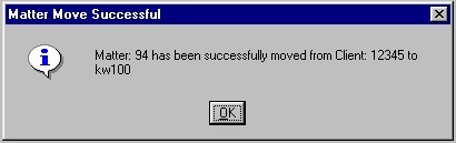 Moving a Matter to a new Client