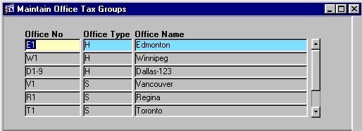 Maintaining Office Tax Groups