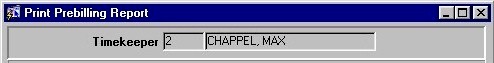 Prebilling Report