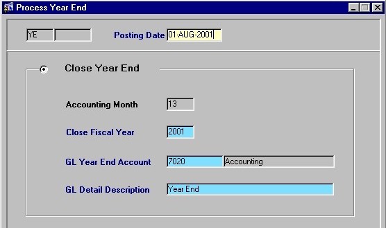 Year End Processing