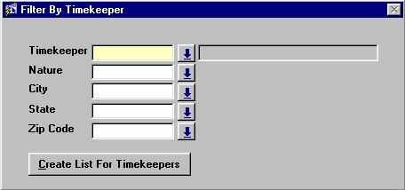 Filtering by Timekeepers