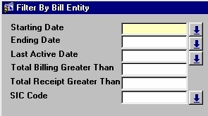 Filtering by Bill Entities