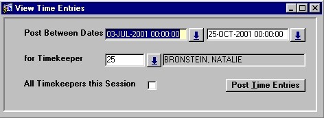 Viewing Time Entries